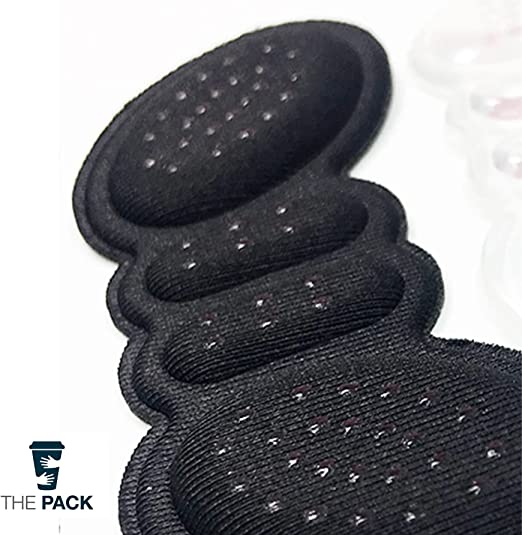 واقيات الكعب مبطنه بحبيبات مقاومة للانزلاق، ومناسبة للاحذية الكبيرة جدًا، وحشو الاحذية مُحسَّن للشعور بالراحة (اسود)