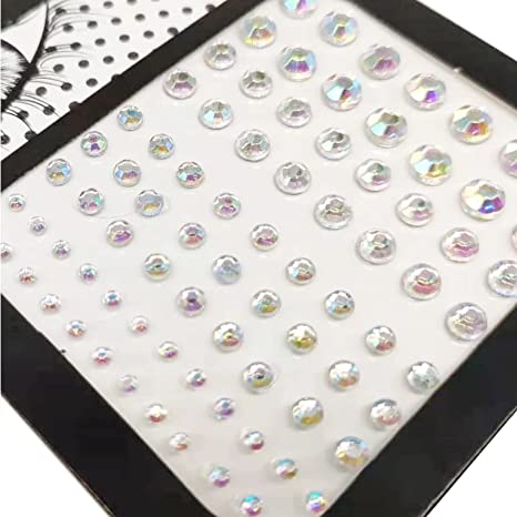 الوشم الكريستالي جواهر أحجار الراين ملصقات أحجار كريمة للجسم تاتو مؤقت عيون لتزيين الاظافروالوجه حفلات الهذيان ملصقات وجه انيقة للنساء (TYPE-B)