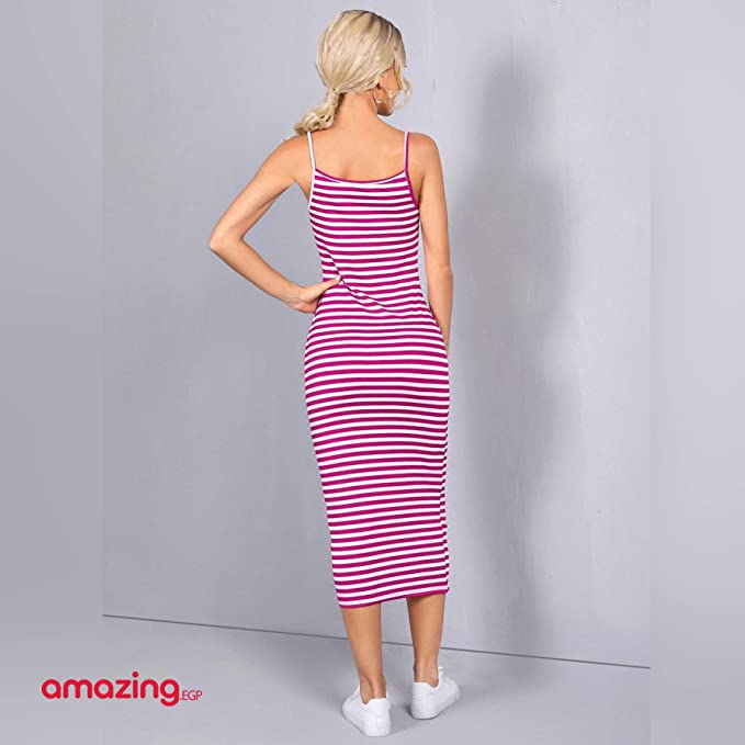فستان ملائم الشكل مخطط