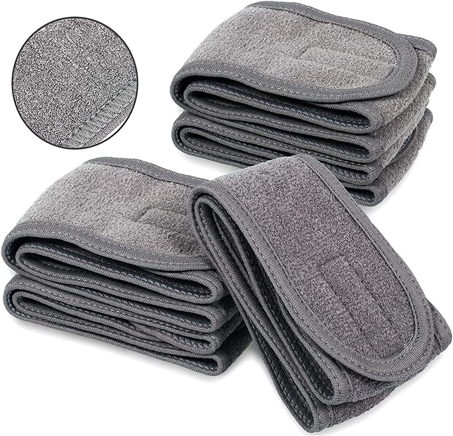 عصابة رأس للوجه من بينك سبا مصنوعة من ويلاين للرأس قابلة للتعديل مع شريط سحري - 3 قطع