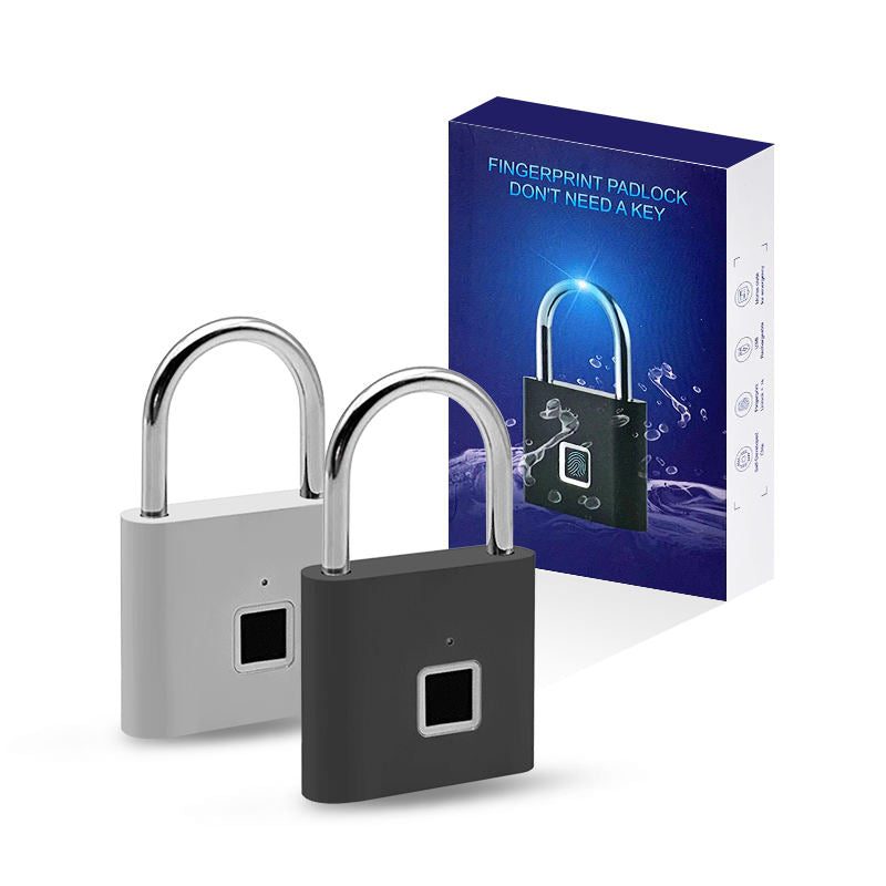 قفل بصمات الأصابع، من المعدن المقاوم للماء، خفيف للغاية بلمسة مع شحن يو اس بي يصلح لصالة الألعاب الرياضة، خزائن موظفي المدرسة وغيرها - أسود