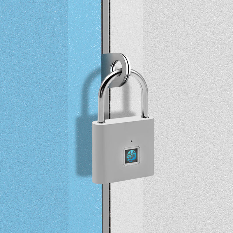 قفل بصمات الأصابع، من المعدن المقاوم للماء، خفيف للغاية بلمسة مع شحن يو اس بي يصلح لصالة الألعاب الرياضة، خزائن موظفي المدرسة وغيرها - أسود