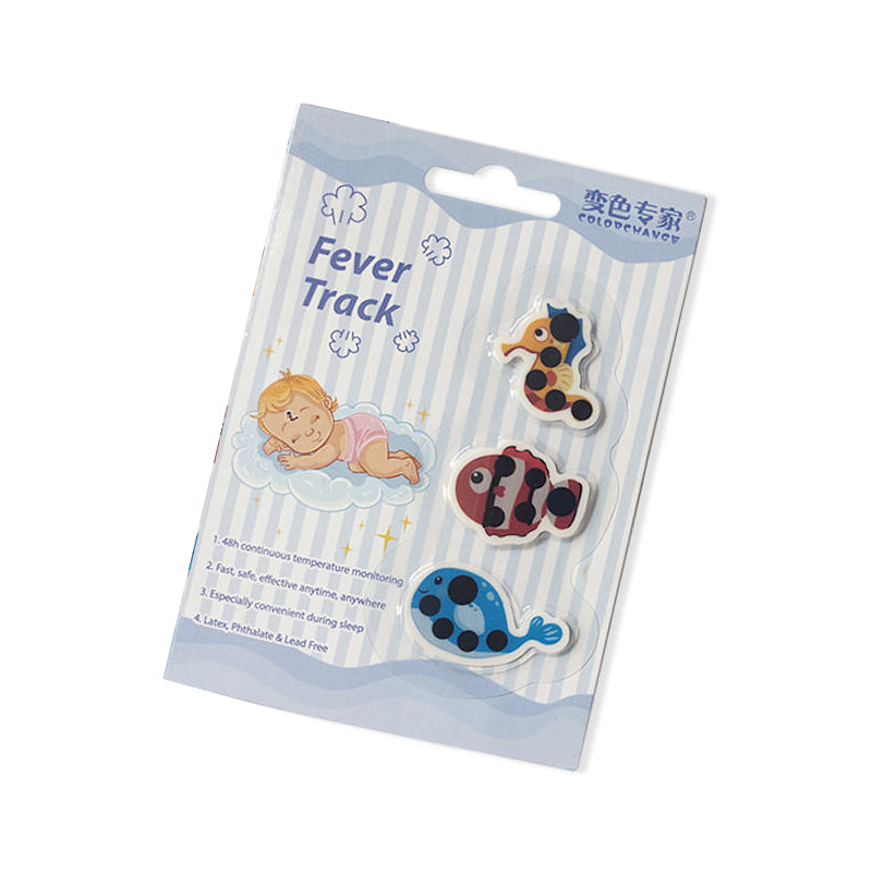 ملصقات الكرتون للجبهة للأطفال يسمح بمراقبة الحرارة أو درجة الحرارة بشكل مستمر لمدة تصل إلى 48 ساعة، لاصق ملون آمن ودقيق، وسريع | الشكل B|
