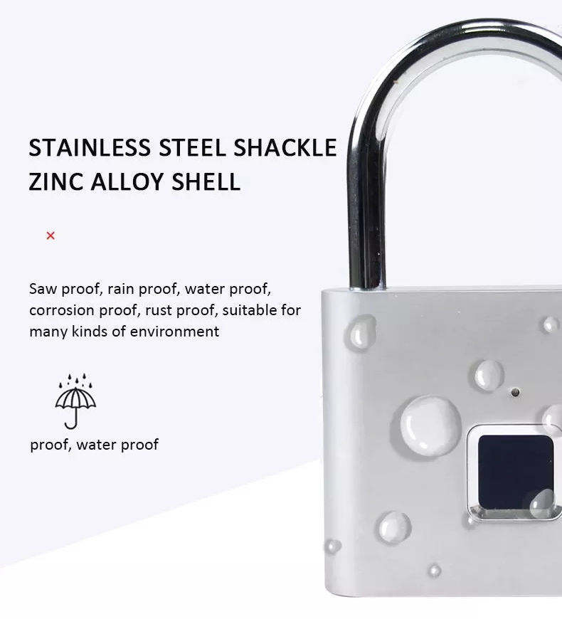 قفل بصمات الأصابع، من المعدن المقاوم للماء، خفيف للغاية بلمسة مع شحن يو اس بي يصلح لصالة الألعاب الرياضة، خزائن موظفي المدرسة وغيرها - أسود