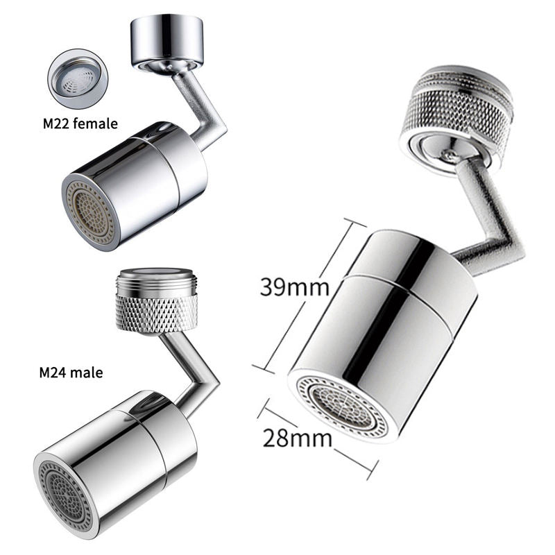 صنبور فلتر سبلاش عالمي - 720 درجة دوارة، مضاد للرذاذ، فوم غني بالأكسجين، رأس بخاخ صنبور قابل للدوران مع فلتر شبكة من 4 طبقات