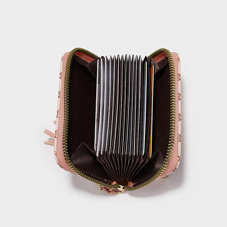 محفظة جلدية لحمل البطاقات والعملات المعدنية للنساء والفتيات - ابيض