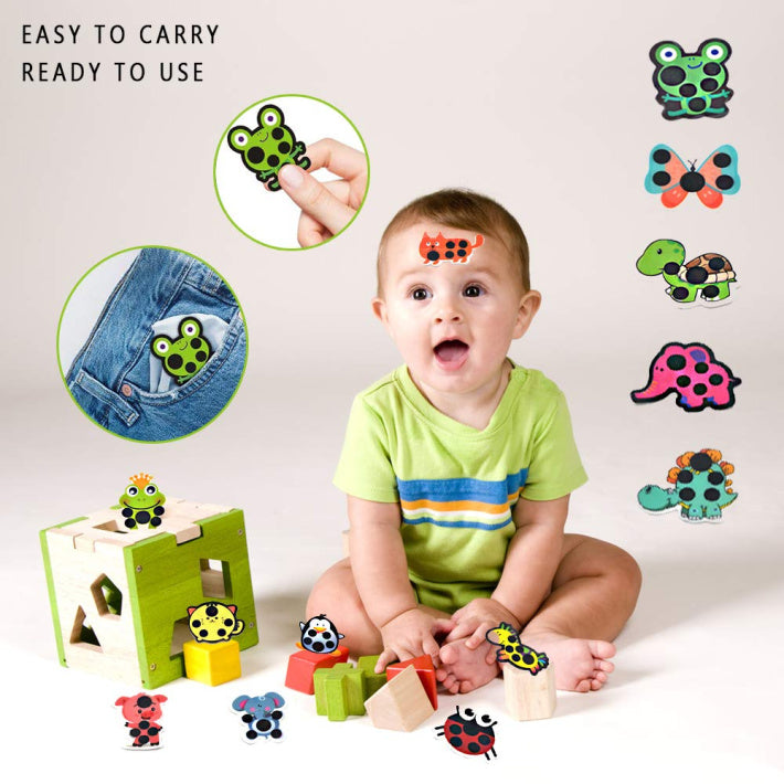 ملصقات الكرتون للجبهة للأطفال يسمح بمراقبة الحرارة أو درجة الحرارة بشكل مستمر لمدة تصل إلى 48 ساعة، لاصق ملون آمن ودقيق، وسريع | الشكل B|