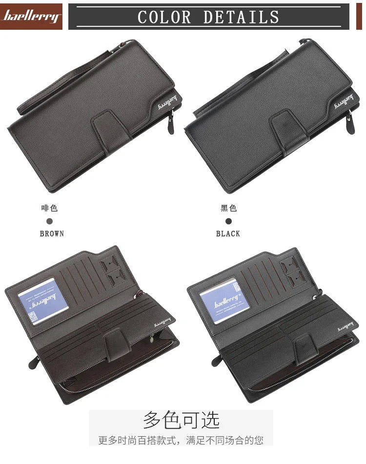 محافظ معصم للنساء والرجال  محفظة كبيرة السعة  محفظة جلدية  حامل بطاقة ائتمان للأعمال اسود | محافظ محافظ نسائي محفظة محفظة رجالي | amazingEGP