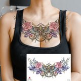 وشم مؤقت ضد الماء – وشم جناح ملصق وشم مؤقت زهري لفن الجسد – تصميمات جناح وزهرة مقاوم للماء للحفلات والمهرجانات | SGT-023