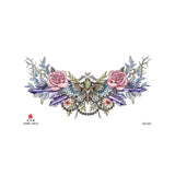 وشم مؤقت ضد الماء – وشم جناح ملصق وشم مؤقت زهري لفن الجسد – تصميمات جناح وزهرة مقاوم للماء للحفلات والمهرجانات | SGT-023