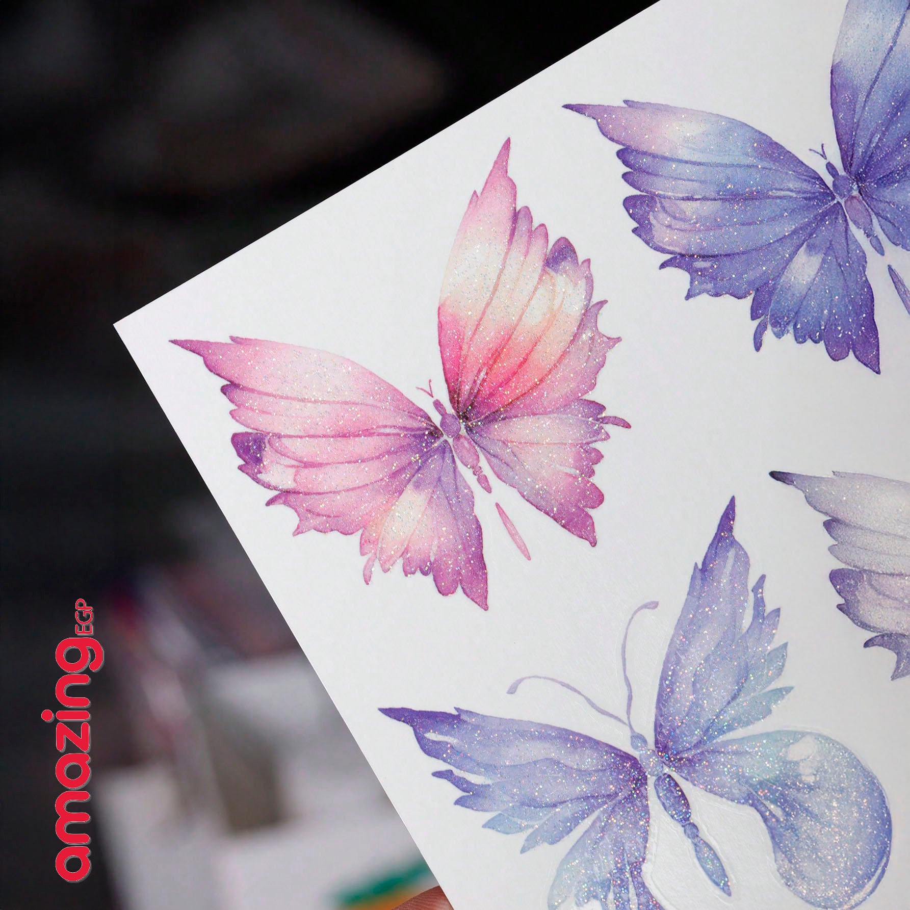 طقم وشم ملصقات فراشة لامعة بتصميم أبيض بلاتيني مرصع بالأحجار الكريمة للعين والجسم – 3 قطع