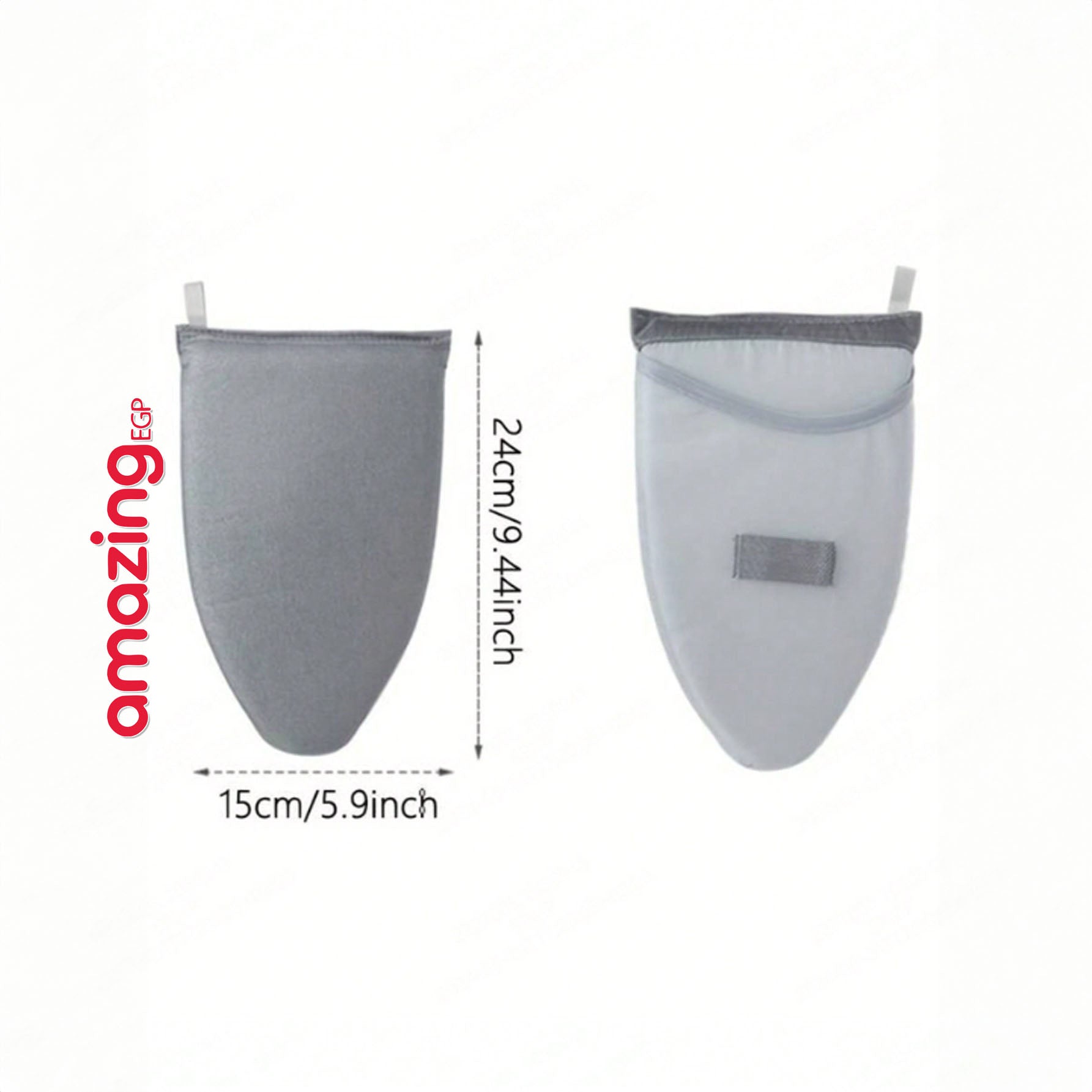 قفاز كي بالبخار مع حلقة للأصابع – مقاوم للحرارة ومانع للبخار لوح كي صغير وسادة كي مقاومة للحرارة | لون رمادي