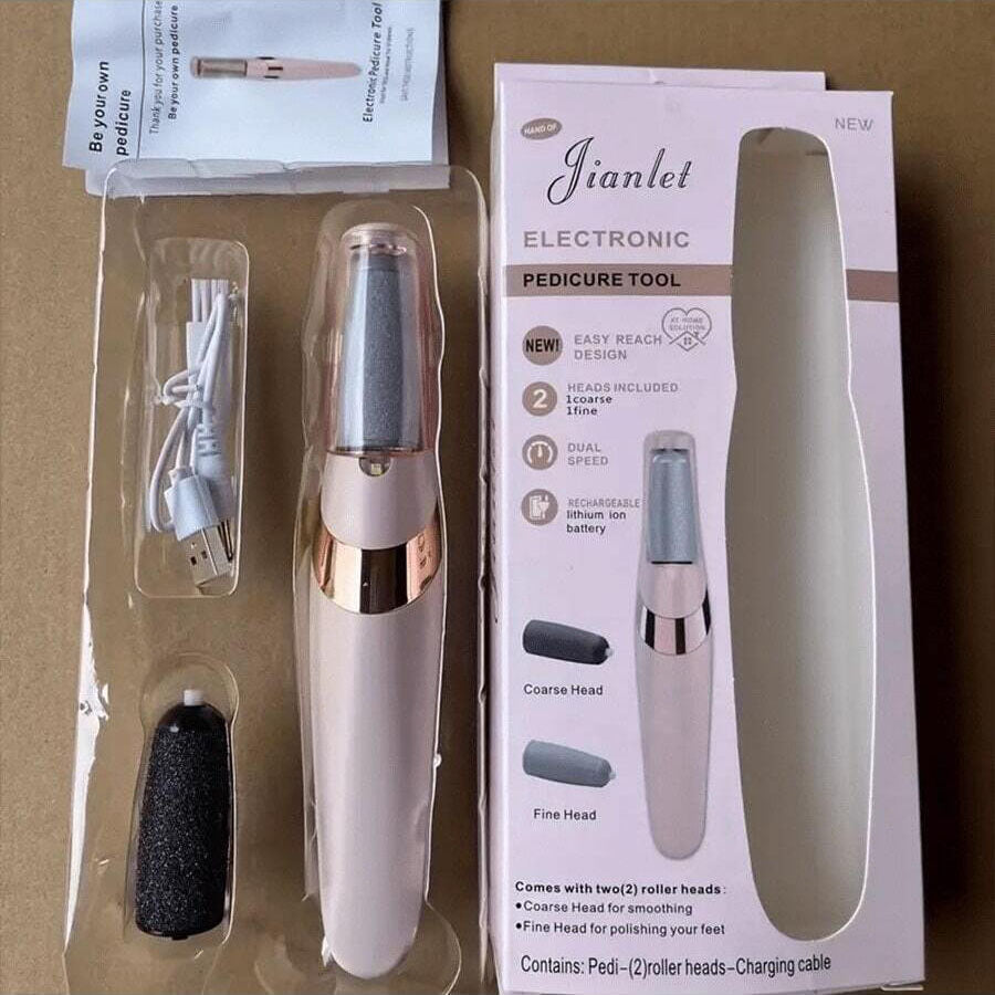 جهاز إزالة الكالوس الكهربائي للقدم – مبرد قدم إلكتروني قابل للشحن للعناية المنزلية بالقدم