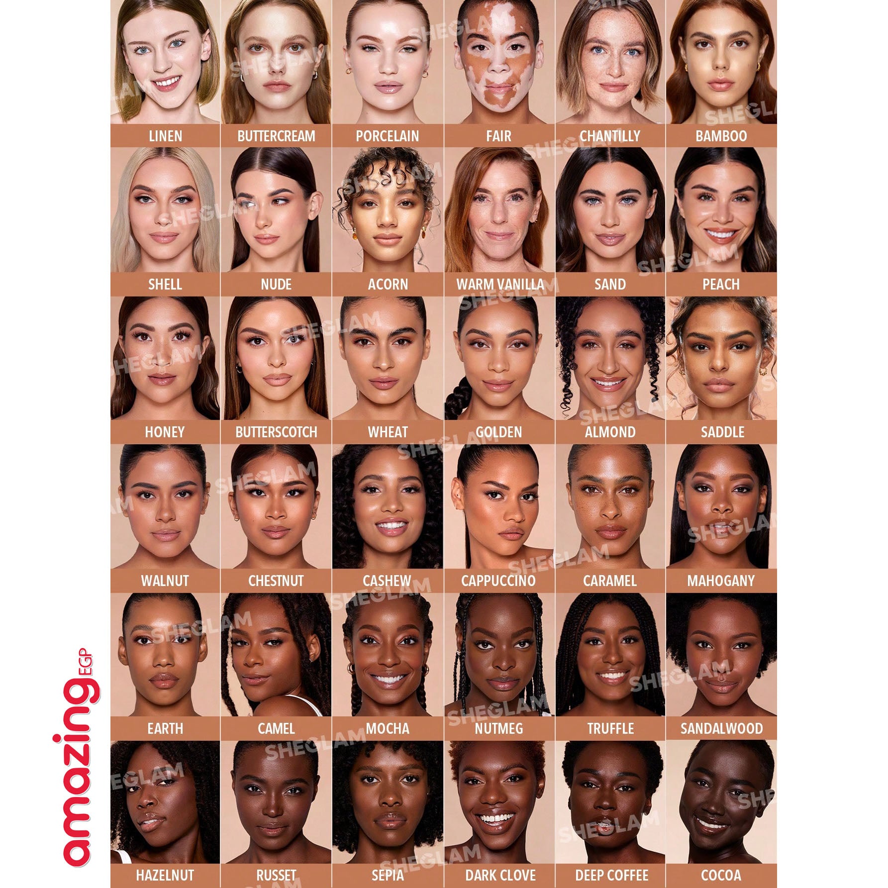 SHEGLAM Skinfinite عيِّنة كريم أساس مرطِّب بلمسة ندية – تغطية متوسطة قابلة للبناء، مظهر طبيعي خفيف، خالٍ من العطور والكحول، نباتي  –عينة 1.5 جم (Shade: Shell)