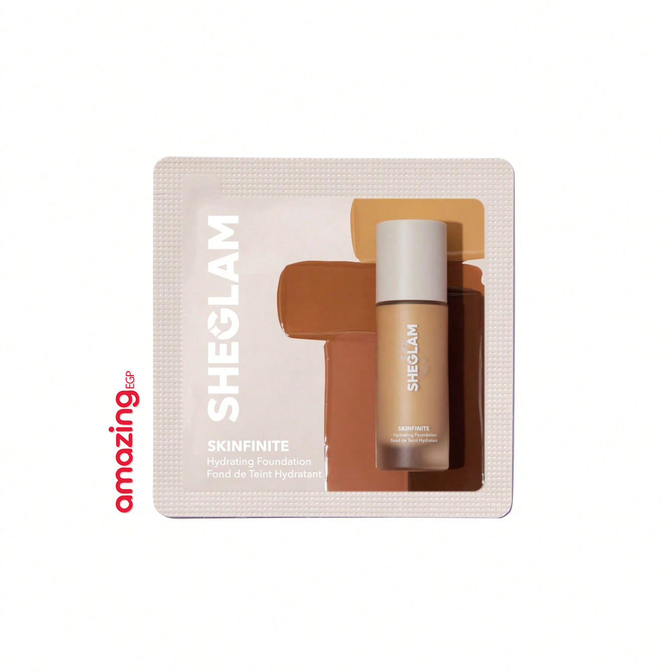 SHEGLAM Skinfinite عيِّنة كريم أساس مرطِّب بلمسة ندية – تغطية متوسطة قابلة للبناء، مظهر طبيعي خفيف، خالٍ من العطور والكحول، نباتي  –عينة 1.5 جم (Shade: Shell)