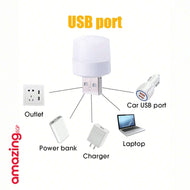 مصباح ليلي USB صغير — طاقة 1W، طيفان للضوء (أبيض دافئ + أبيض بارد)، مجموعة | 2 قطعة  — يعمل على 5V/1A