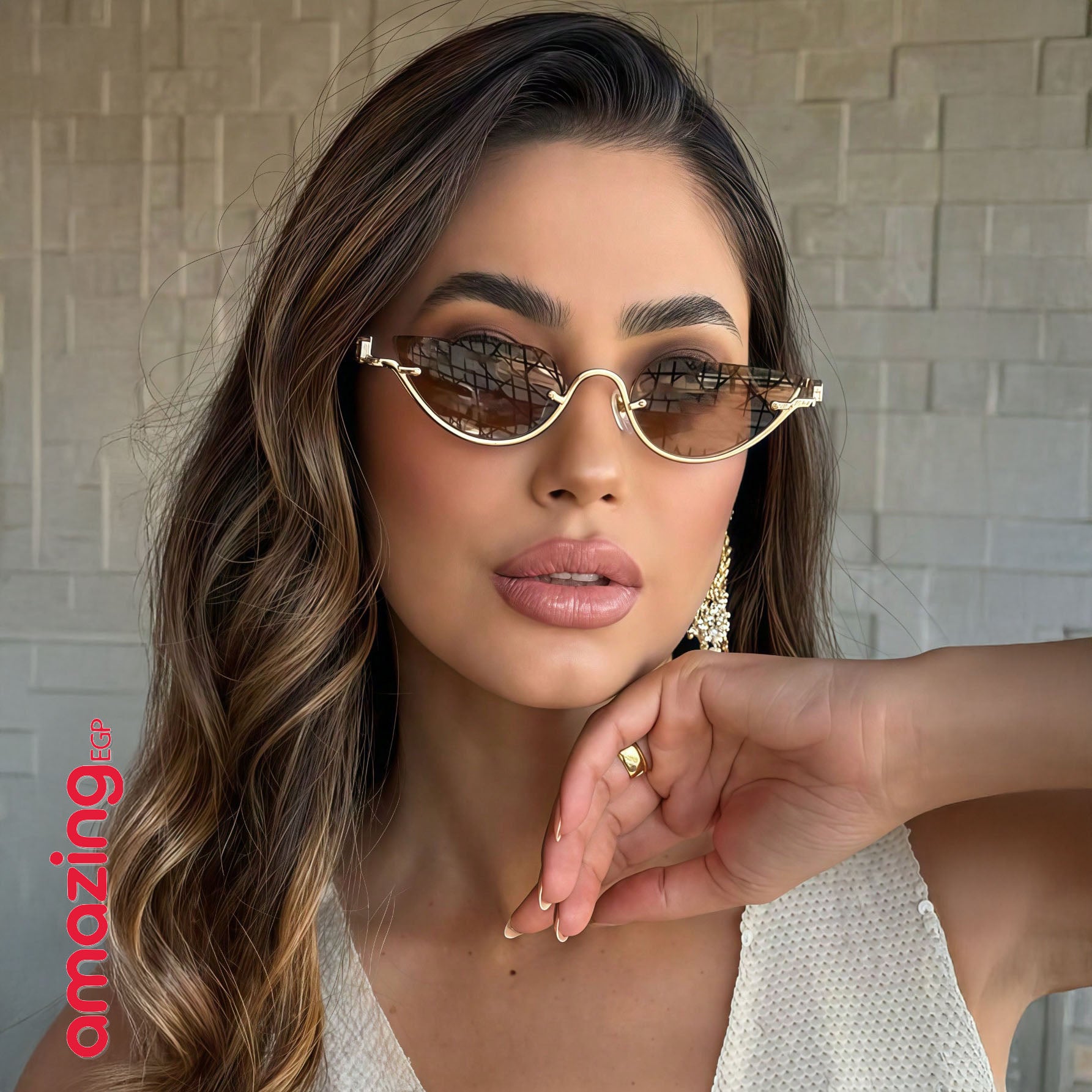 نظارات أزياء نصف إطار قابلة للتشكيل – تصميم عين القطة للجنسين للاستخدام اليومي والسفر