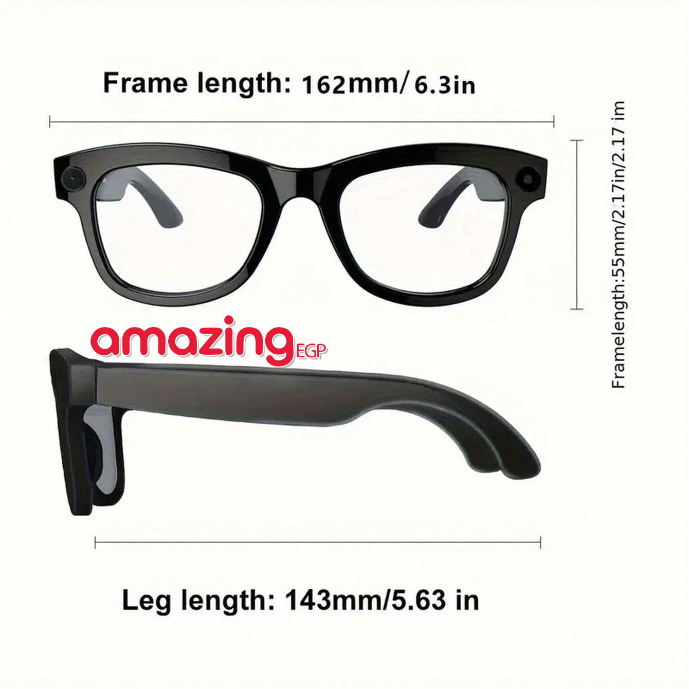 نظارات ذكية M01 Pro بكاميرا AI 4K – ترجمة فورية + دعم ChatGPT + واي فاي وبلوتوث 5.3  (اطار اسود - عدسة اسود)