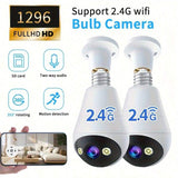 كاميرا لمبة ذكية بدقة ‎1080P‎ مع واي فاي ‎2.4GHz‎ وتحكم دوّار 355°/ميل 90° ورؤية ليلية ملوّنة، صوت ثنائي الاتجاه، تنبيه بالحركة، تركيب قاعدة ‎E27‎ للاستخدام الداخلي والخارجي