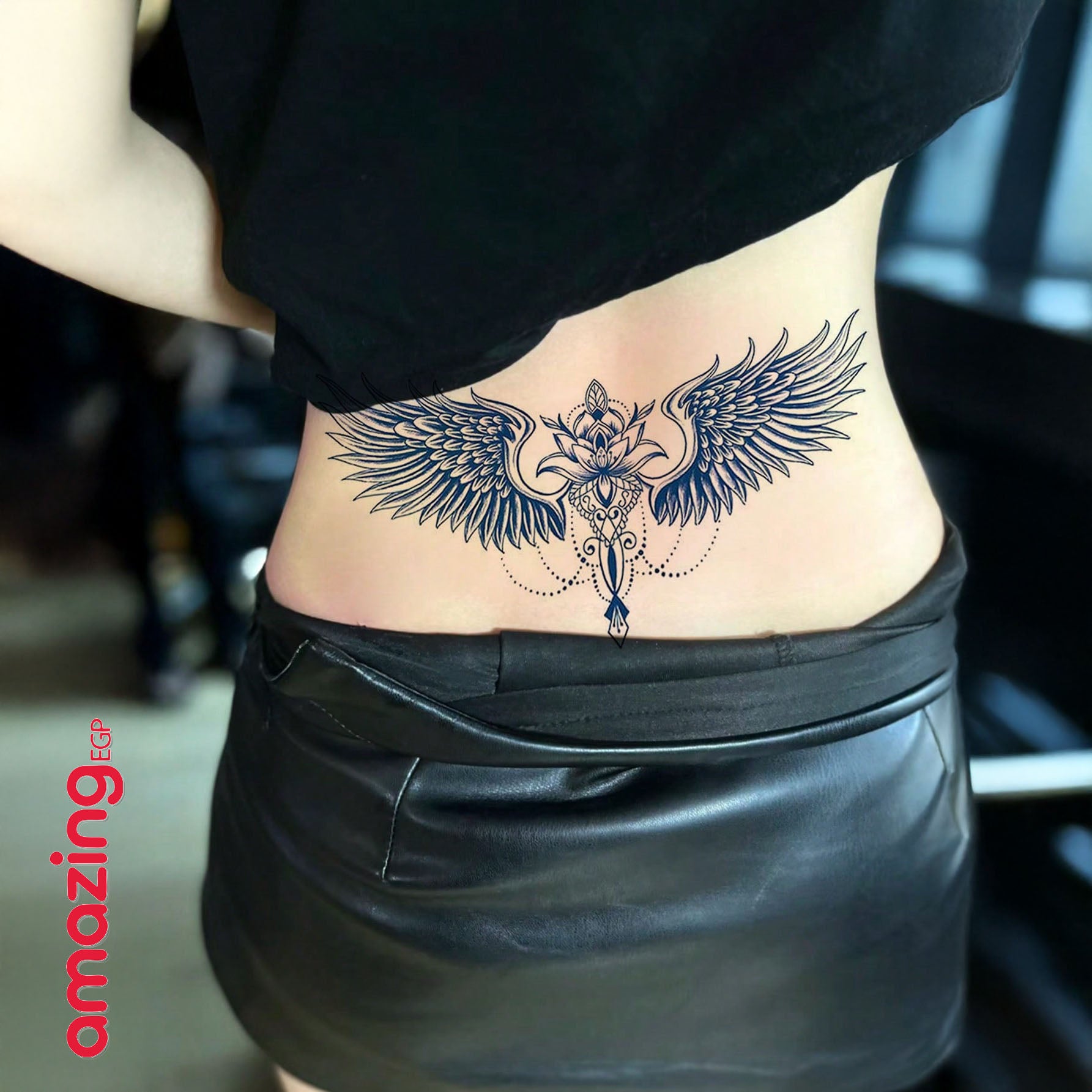 وشم مؤقت ضد الماء – وشم جناح مؤقت نباتي مقاوم للماء – تصميمات جناح وزهرة ومنديلا يدوم 7–14 يومًا للحفلات والمهرجانات | GZXT-040