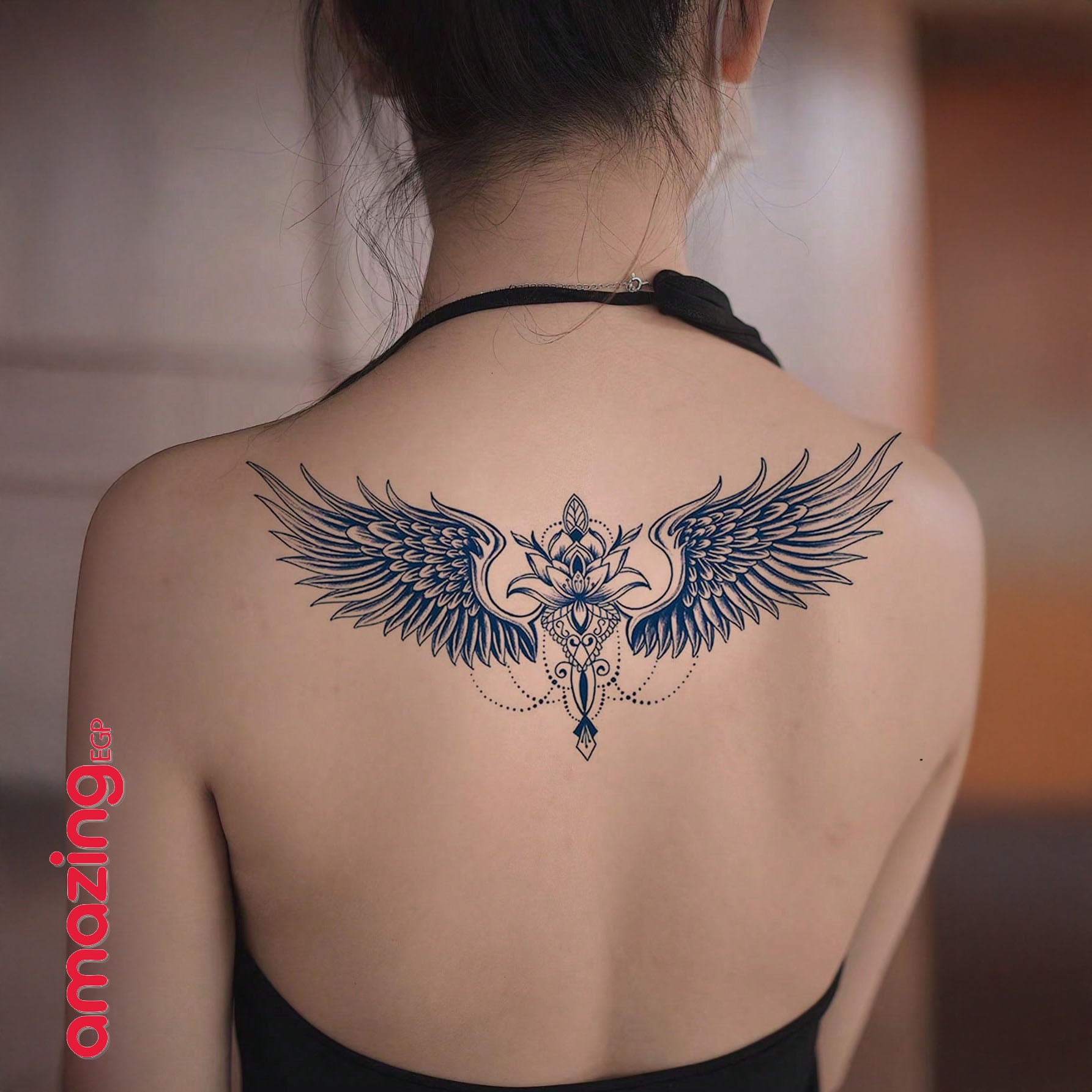 وشم مؤقت ضد الماء – وشم جناح مؤقت نباتي مقاوم للماء – تصميمات جناح وزهرة ومنديلا يدوم 7–14 يومًا للحفلات والمهرجانات | GZXT-040