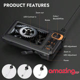 كاميرا فحص منظارية صناعية بشاشة 4.3 بوصة HD وإضاءة LED – كابل شبه صلب 5 متر مقاوم للماء IP67 للأعطال والسباكة والسيارات - ES04