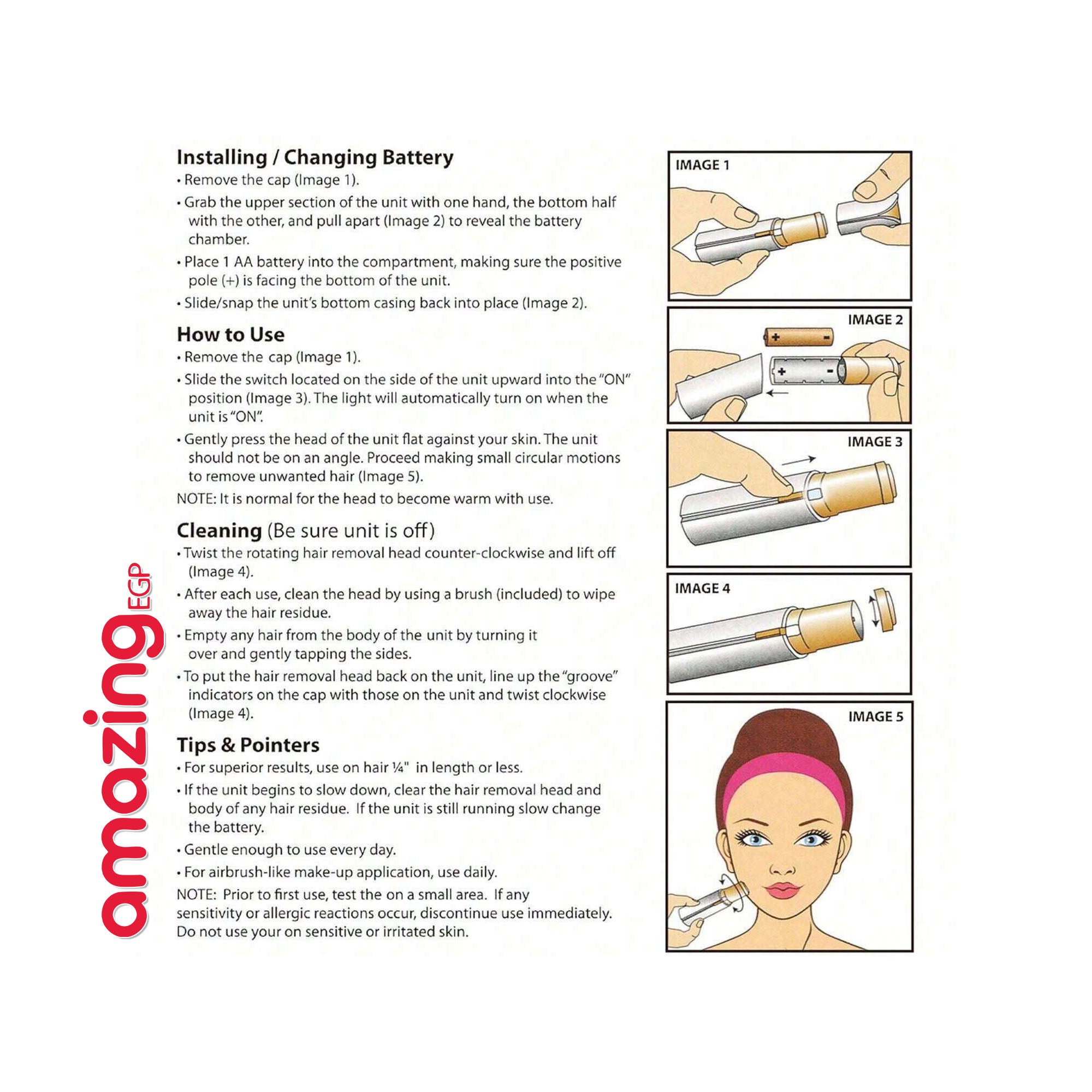 جهاز إزالة الشعر الكهربائي المحمول للوجه والجسم – إبيلاتور لاسلكي صغير بلمسة ذهبية، بدون ألم ومقاوم للماء