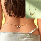 سلسلة خصر نسائية بتصميم جناح ملاك مرصع بالماس – ستايل بوهيمي فاخر للحفلات والبكيني مع ماسة سلسلة أزياء مزينة بخرز مزيف ، لديكور الجسم