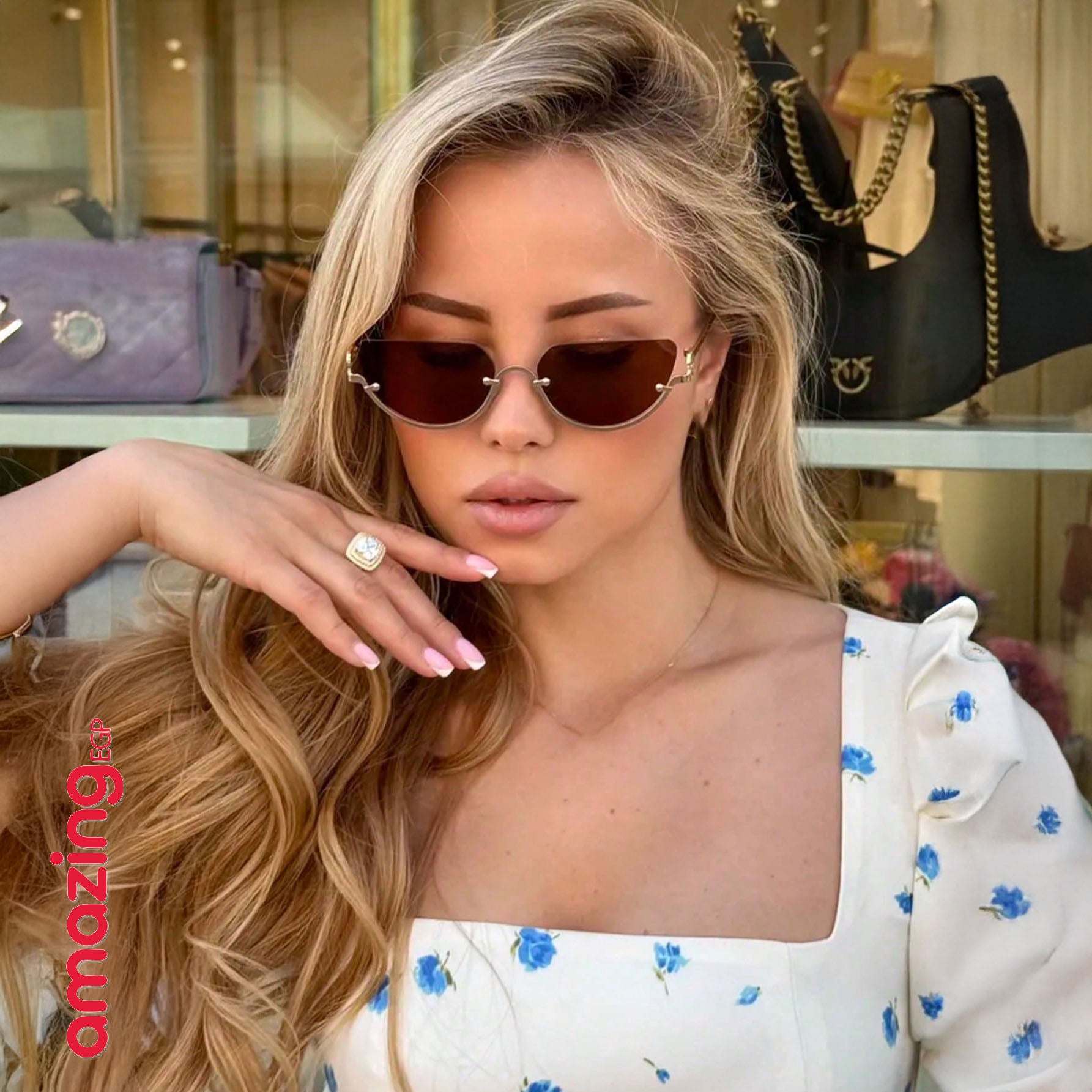 نظارات أزياء نصف إطار قابلة للتشكيل – تصميم عين القطة للجنسين للاستخدام اليومي والسفر