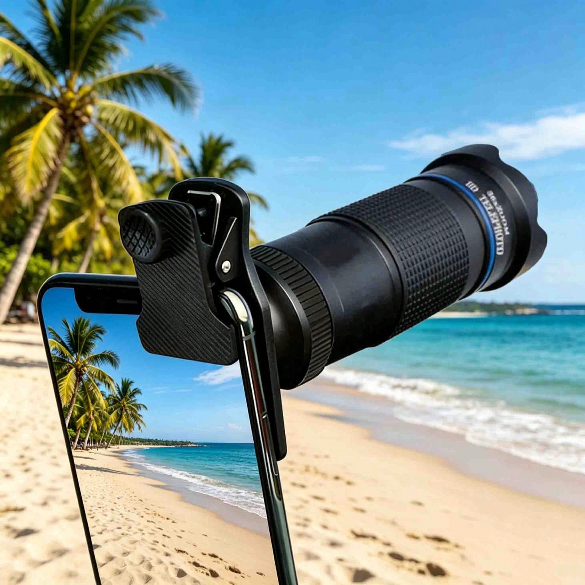 عدسة تليفوتوغرافي 36X للموبايل HD – منظار أحادي احترافي للهواتف الذكية مع مشبك تثبيت عالمي لتصوير المسافات البعيدة