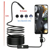 كاميرا فحص أنبوبية طويلة السلك لأجهزة أندرويد مقاومة للماء مع إضاءة مناسبة للتفتيش الداخلي بقطر صغير 7 مم تدعم OTG وUVC للهواتف الذكية وأجهزة الكمبيوتر تعمل عبر USB وأندرويد فقط | المنزل بوريسكوب تجسس ديكور ديكور_منزل ساعات_ذكية ساعة بكام عداد الخطى كامير