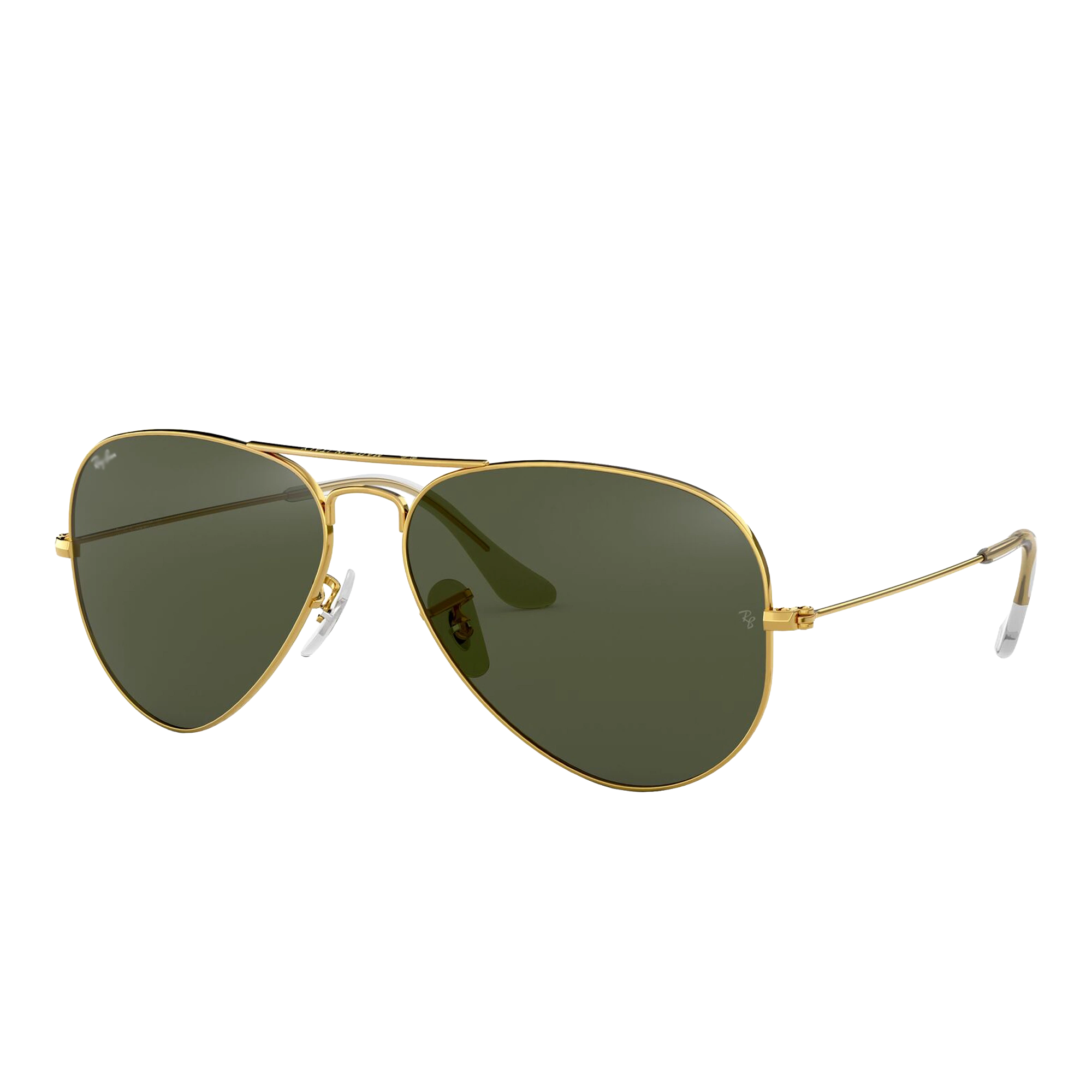 نظارات شمسية Aviator كلاسيكية بإطار ذهبي وعدسات Crystal Green زجاجية – حماية UV100% – للرجال والنساء