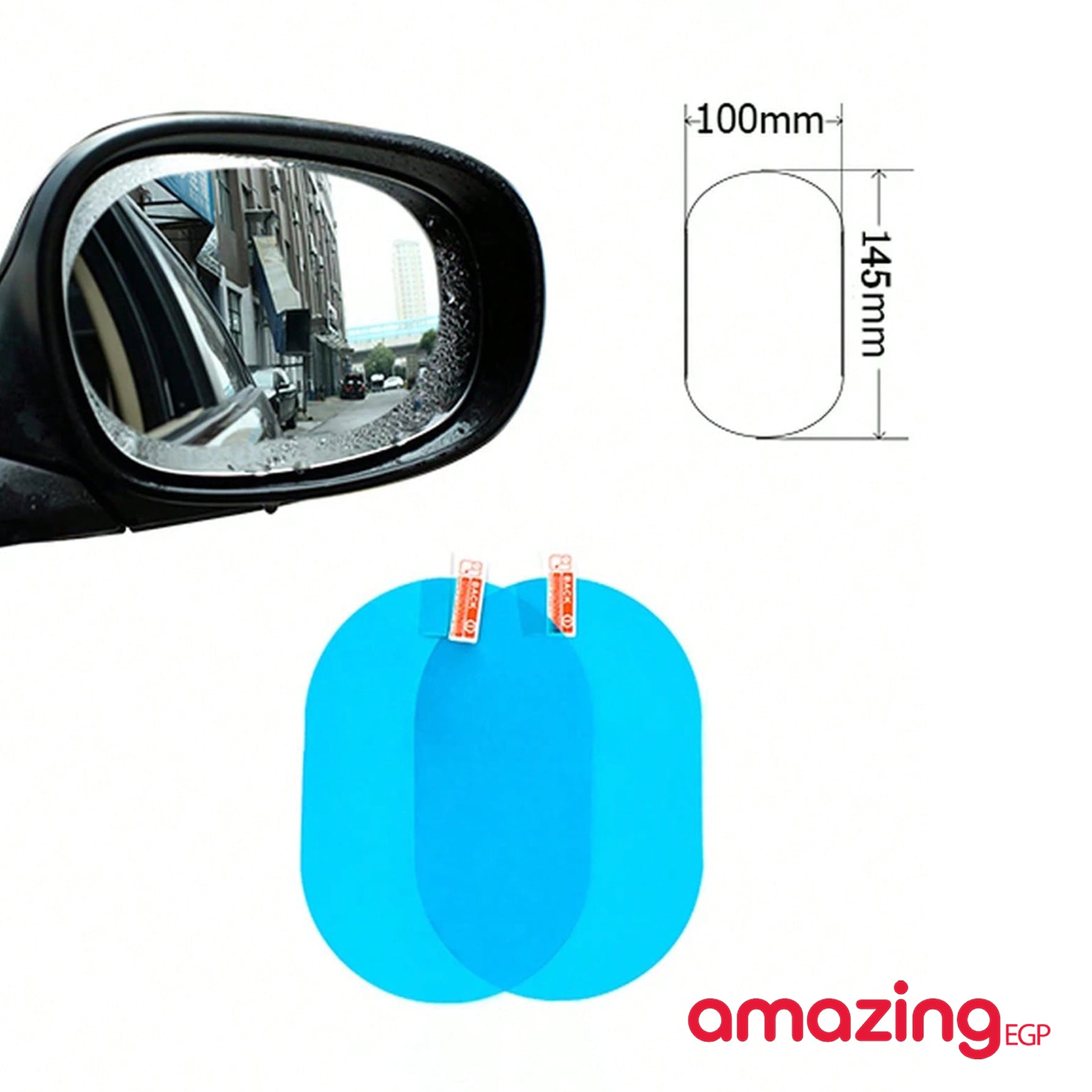 2 قطع مرآة الرؤية الخلفية للسيارة غشاء مقاوم للماء غشاء طلاء مقاوم للمطر  نانو واقية شفافة آمنة للقيادة