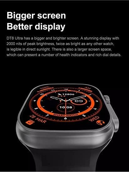 ساعة سمارت X8 الترا سلسلة 8 49 ملم Watch X8 Ultra ان اف سي لمراقبة درجة حرارة الجسم مع خاصية الاتصال اللاسلكي بالبلوتوث (اسود)