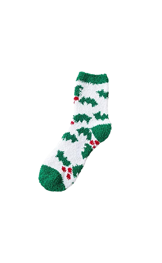 جوارب عيد الميلاد السميكة الدافئة Christmas Socks جوارب صوف شتوية للنوم المنزلي منفوشة جوارب سرير