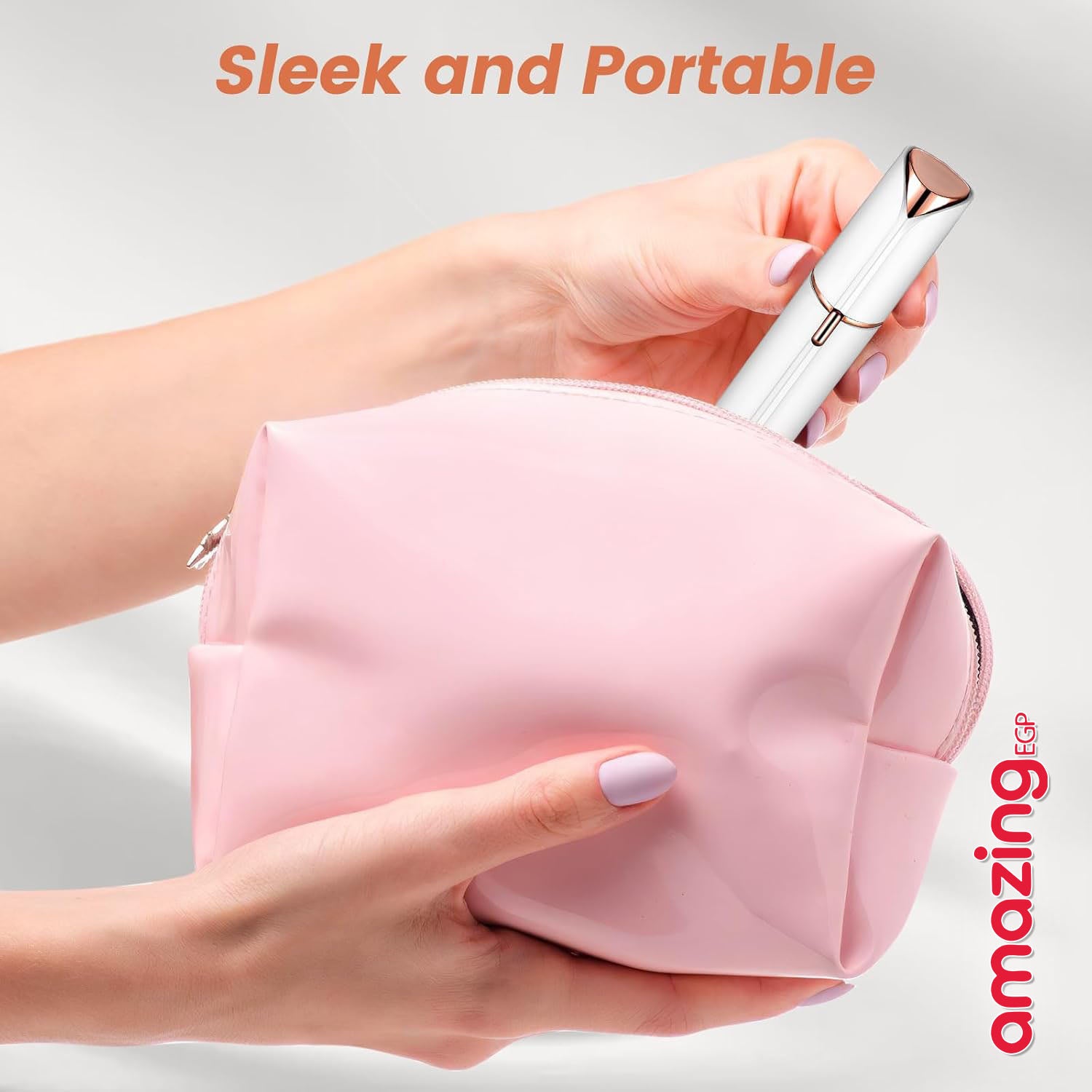 جهاز إزالة الشعر الكهربائي المحمول للوجه والجسم – إبيلاتور لاسلكي صغير بلمسة ذهبية، بدون ألم ومقاوم للماء