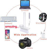 مجموعة أداة تنظيف الفرشاة لأجهزة الموبيل وسماعات الاذن والكاميرات وللكيبورد والطاولة واللاب توب والموبايل الذكي(white-B-K-1)