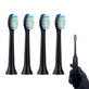عبوة 4 رؤوس فرشاة أسنان كهربائية بديلة متوافقة مع Philips Sonicare HX6064 – شعيرات متوسطة لتنظيف الأسنان وإزالة البلاك – أسود