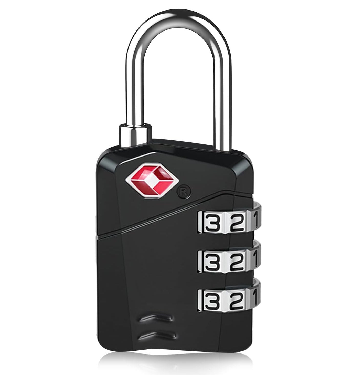 قفل لشنط اليد وشنط السفر والحقائب والشنط بسوستة من اكسبون متوافق مع نظام حماية TSA  تي اس ايه مزود بـ 3 اقراص رقمية - أسود