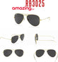 نظارات شمسية Aviator كلاسيكية بإطار ذهبي وعدسات Black Polarized زجاجية – حماية UV100% – للرجال والنساء