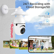 كاميرا لمبة واي فاي 360° بدقة 1080P مع كشاف مدمج وصوت ثنائي الاتجاه