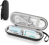 حافظة سفر صلبة لفرشاة الأسنان الكهربائية – حقيبة تخزين واقية متوافقة مع Oral-B وPhilips Sonicare وiO – مساحة للفرشاة والرؤوس والشاحن - أسود