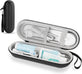 حافظة سفر صلبة لفرشاة الأسنان الكهربائية – حقيبة تخزين واقية متوافقة مع Oral-B وPhilips Sonicare وiO – مساحة للفرشاة والرؤوس والشاحن - أسود