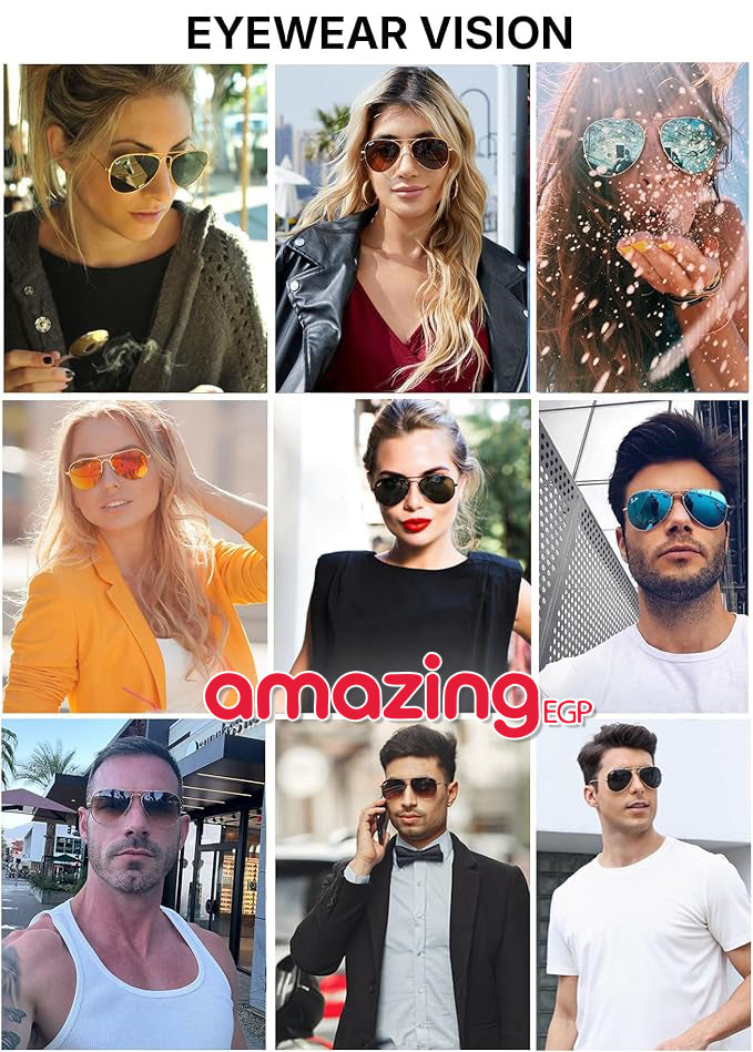 نظارات شمسية Aviator كلاسيكية بإطار ذهبي وعدسات Crystal Green زجاجية – حماية UV100% – للرجال والنساء