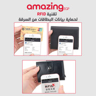 حامل بطاقات مع تقنية RFID  - محفظة رجالية عالية الجودة من الجلد الأصلي، محفظة ذكية نحيفة ورفيعة، محفظة صغيرة هدية لحماية معلومات CC الخاصة بك بتقنية RFID | رمادي|