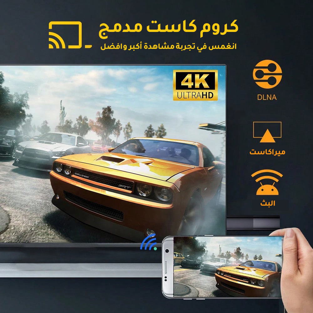 عصا تلفاز I96 D1، 2GB رام + 16GB تخزين، 4K UHD، واي فاي مزدوج، وحدة صوتية، أندرويد ATV، مثالية للبث والشاشات الذكية