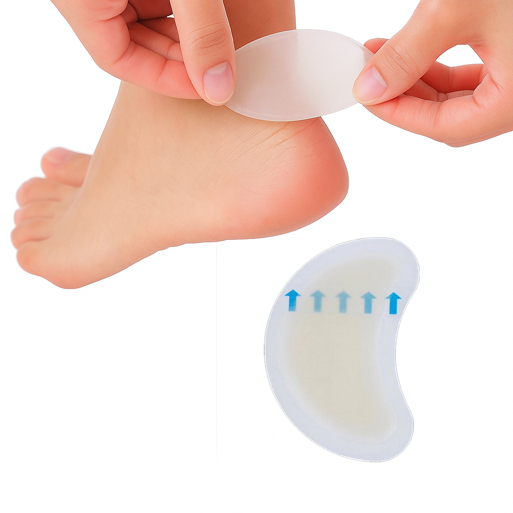 لاصقات جل لحماية كعب القدم ومنع التقرحات – شفافة، مقاومة للماء ومضادة للاحتكاك - XL