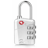 قفل لشنط اليد وشنط السفر والحقائب والشنط بسوستة من اكسبون متوافق مع نظام حماية TSA  تي اس ايه مزود بـ 3 اقراص رقمية - سيلفير