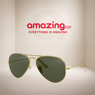 نظارات شمسية Aviator كلاسيكية بإطار ذهبي وعدسات Crystal Green زجاجية – حماية UV100% – للرجال والنساء