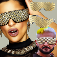 نظارة شمس ستيمبانك – هرمية معدنية بالذهبي والفضي | حفلات وهيب هوب وقوطية | ذهبي